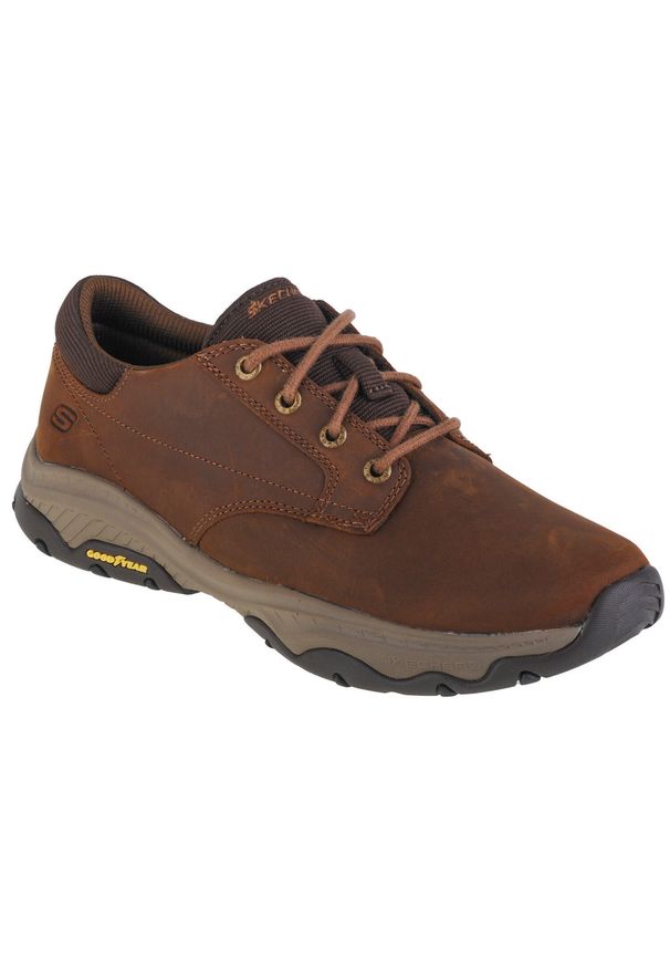 skechers - Buty sportowe Sneakersy męskie, Craster-Fenzo. Kolor: brązowy. Materiał: nubuk. Sport: turystyka piesza