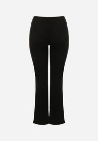 Born2be - Czarne Szerokie Jeansy z Wysokim Stanem z Bawełną i Dodatkiem Wiskozy Eprevia. Okazja: na co dzień. Stan: podwyższony. Kolekcja: plus size. Kolor: czarny. Styl: casual, klasyczny, wizytowy