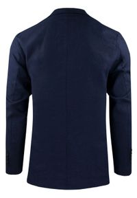 Lniana Męska Marynarka Sportowa (Casual) - Brave Soul - Granatowa. Okazja: na co dzień. Kolor: niebieski. Materiał: len, wiskoza. Styl: sportowy, casual