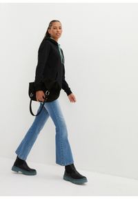 bonprix - Bluza z kapturem z czystej bawełny organicznej. Typ kołnierza: kaptur. Kolor: czarny. Materiał: bawełna