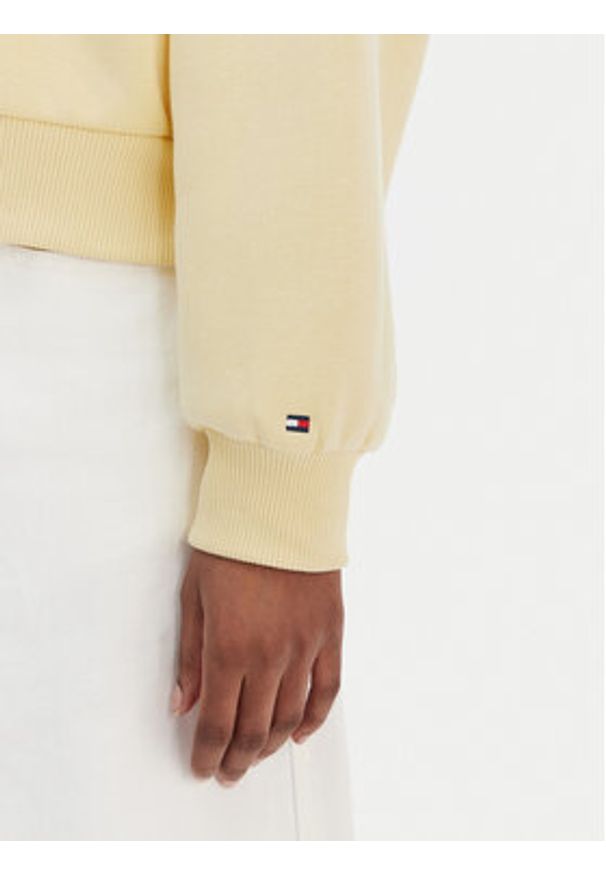 TOMMY HILFIGER - Tommy Hilfiger Bluza Corp Logo WW0WW47832 Żółty Regular Fit. Kolor: żółty. Materiał: bawełna, syntetyk