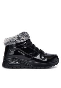 skechers - Skechers Botki Uno Rugged 168126/BBK Czarny. Kolor: czarny. Materiał: skóra