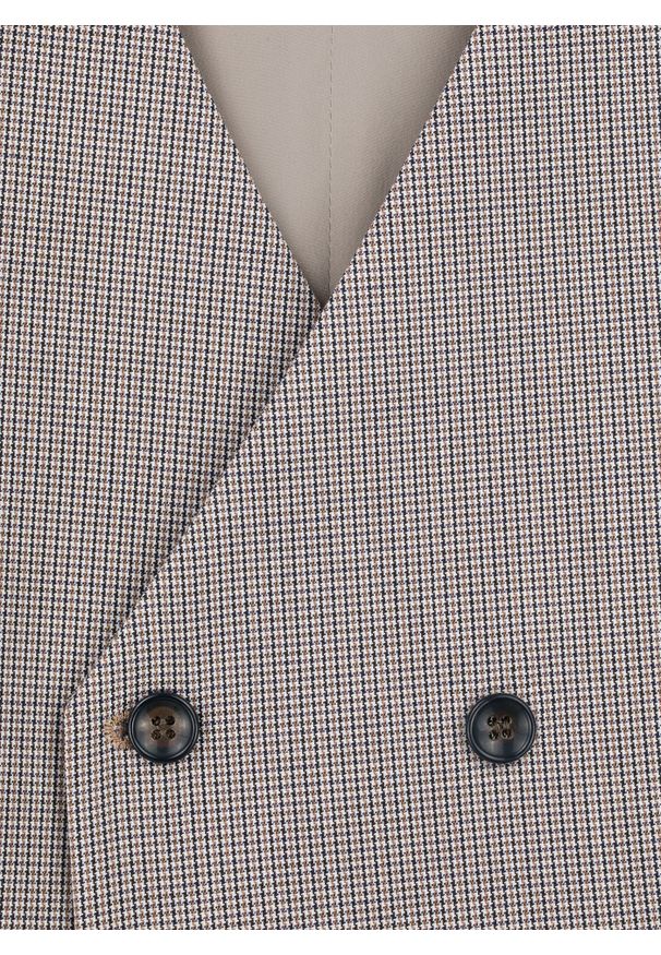 Pako Lorente - PAKO LORENTE - Dwurzędowa kamizelka męska w drobną kratę. Materiał: poliester, elastan, wiskoza. Styl: elegancki, młodzieżowy