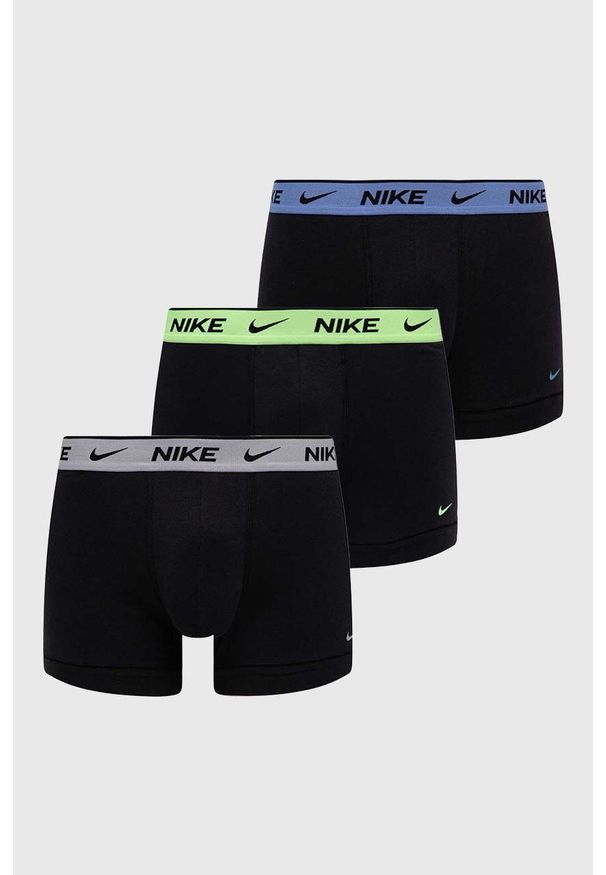 Nike bokserki 3-pack męskie kolor zielony. Kolor: zielony. Materiał: tkanina, poliester, skóra, włókno