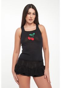 Twinset Milano - Top damski z nadrukiem czereśni TWINSET. Wzór: nadruk #1