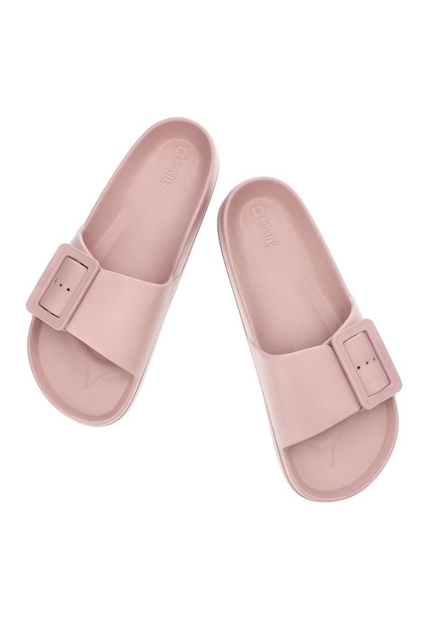 Big-Star - Różowe Klapki Big Star Wodoodporne Obuwie Damskie. Okazja: na co dzień, na spacer, na plażę. Kolor: różowy. Materiał: materiał, tworzywo sztuczne. Sezon: lato. Styl: casual