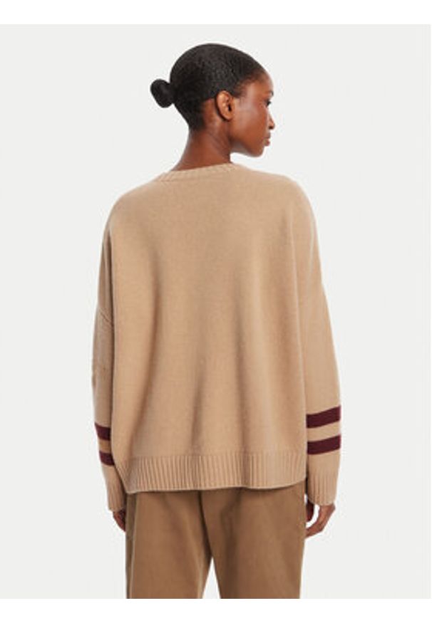 Weekend Max Mara Sweter Pavidi 2525366262 Beżowy Oversize. Kolor: beżowy. Materiał: wełna