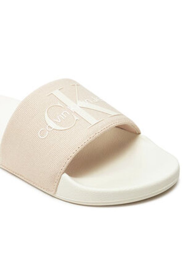 Calvin Klein Jeans Klapki Slide Monogram Co YW0YW00103 Różowy. Kolor: różowy. Materiał: materiał