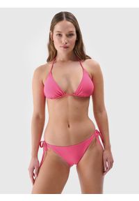 4f - Góra od bikini damska - fuksja. Kolor: różowy. Materiał: włókno, syntetyk, elastan, materiał. Wzór: jednolity