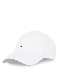 TOMMY HILFIGER - Tommy Hilfiger Czapka z daszkiem Essential Flag Soft Cap AW0AW17131 Biały. Kolor: biały. Materiał: bawełna, materiał