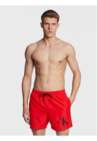 Calvin Klein Swimwear Szorty kąpielowe KM0KM00849 Czerwony Regular Fit. Kolor: czerwony. Materiał: syntetyk