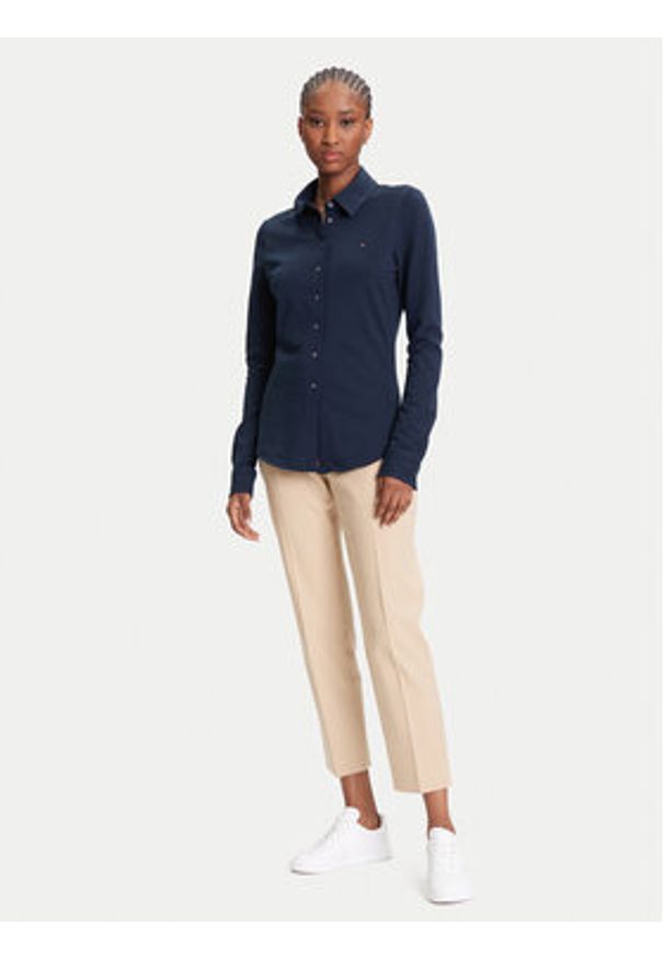 TOMMY HILFIGER - Tommy Hilfiger Koszula 1985 WW0WW43528 Granatowy Slim Fit. Kolor: niebieski. Materiał: bawełna