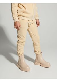 Sinsay - Spodnie jogger z połyskiem - beżowy. Kolor: beżowy #1