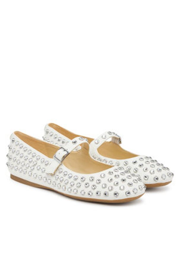 Guess Baleriny FLTKDL ELE02 Biały. Kolor: biały. Materiał: skóra