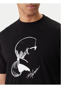 Karl Lagerfeld - KARL LAGERFELD T-Shirt 755146 562224 Czarny Loose Fit. Typ kołnierza: dekolt w karo. Kolor: czarny. Materiał: bawełna #4