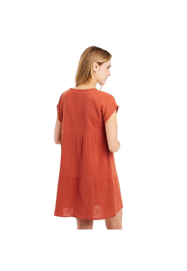 Sukienka damska Protest Prtcaspian. Kolor: pomarańczowy, brązowy, wielokolorowy. Materiał: bawełna. Sezon: lato. Sport: turystyka piesza