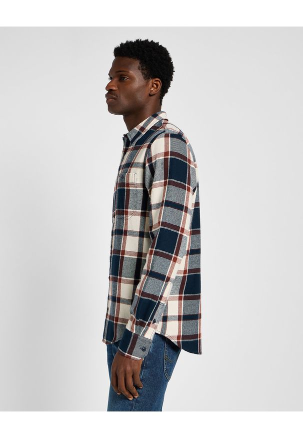 Lee - MĘSKA KOSZULA KRATA LEE LEESURE SHIRT BLUE 112355726