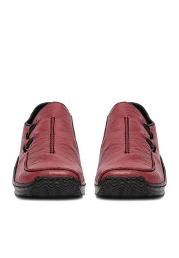 Rieker Półbuty L1751-35 Bordowy. Kolor: czerwony. Materiał: skóra