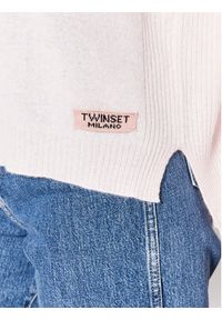 TwinSet - TWINSET Sweter 222TP3350 Różowy Regular Fit. Kolor: różowy. Materiał: wełna, kaszmir #3