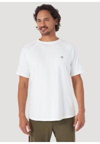 Wrangler - WRANGLER ATG SS PERFORMANCE TEE MĘSKI T-SHIRT KOSZULKA LOGO WHITE WA7BDU989 112132590. Okazja: na co dzień. Materiał: poliester, elastan, materiał. Długość rękawa: krótki rękaw. Długość: krótkie. Styl: sportowy, casual, klasyczny