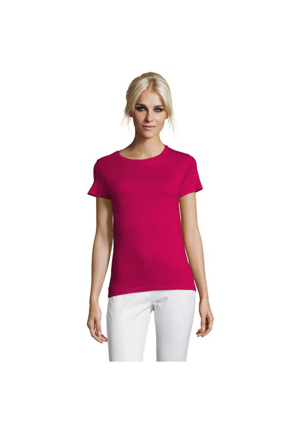 SOL'S - Damska Koszulka Regent. Kolor: różowy. Sport: turystyka piesza