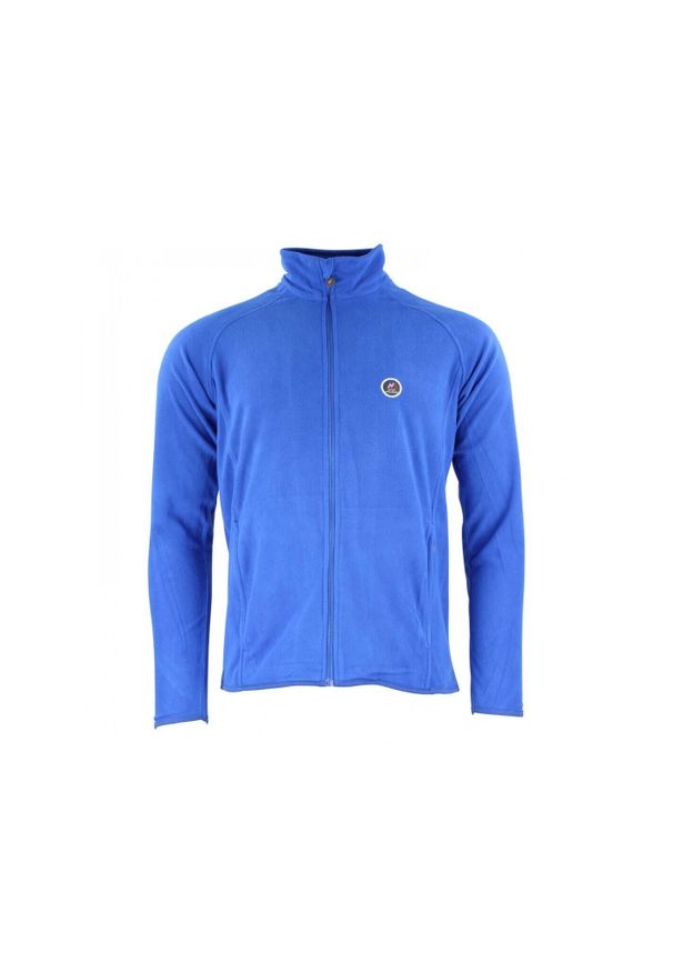 PEAK MOUNTAIN - Polar z kapturem zapinany na zamek 1/2 Peak Mountain. Typ kołnierza: kaptur. Kolor: niebieski. Materiał: polar. Sezon: zima. Sport: turystyka piesza