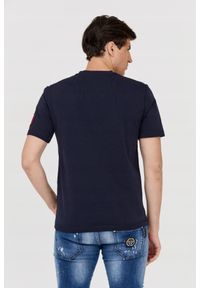 Aeronautica Militare - AERONAUTICA MILITARE Granatowy t-shirt męski. Kolor: niebieski. Długość rękawa: krótki rękaw. Długość: krótkie