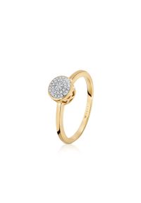 W.KRUK - Pierścionek złoty z diamentami. Materiał: złote. Kolor: złoty. Wzór: ażurowy. Kamień szlachetny: diament #1