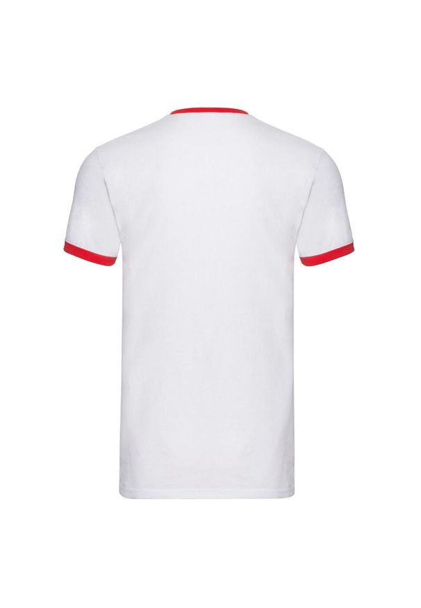 FRUIT OF THE LOOM - T-shirt Męski Ringer. Kolor: biały, czerwony, wielokolorowy