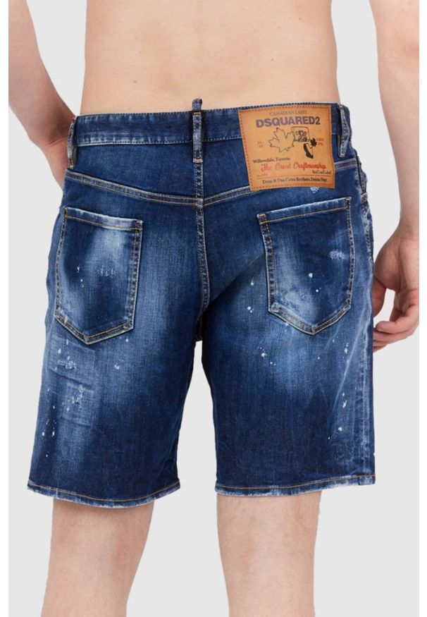 DSQUARED2 Jeansowe szorty męskie. Kolor: niebieski. Materiał: bawełna. Styl: marine