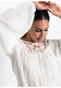 bonprix - Tunika z koronką. Kolor: beżowy. Materiał: koronka. Wzór: koronka #3
