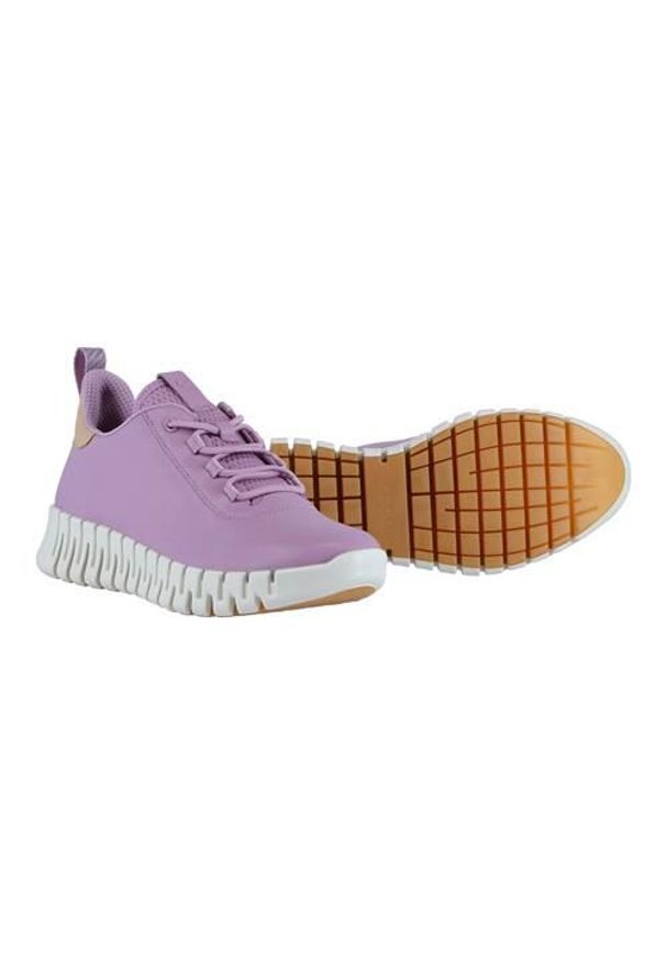 ecco - Buty do chodzenia damskie Ecco Sneaker Gruuv Lea. Kolor: fioletowy. Materiał: skóra. Szerokość cholewki: normalna. Sport: turystyka piesza