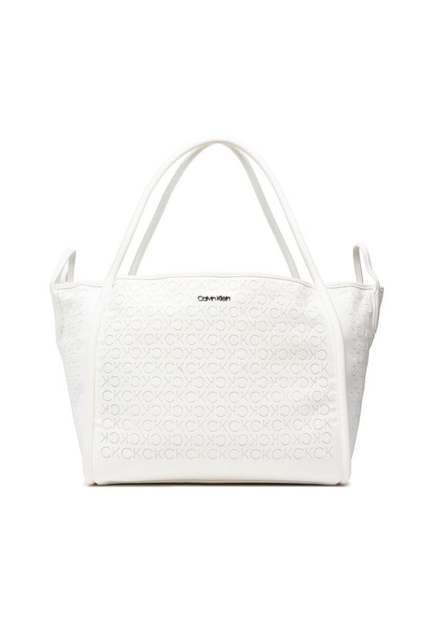 Calvin Klein Torba Calvin Resort Carry All Bag Mesh K60K609404 Biały. Kolor: biały. Materiał: skóra