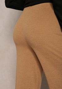 Renee - Ciemnobeżowe Spodnie o Fasonie Culotte z Gumką w Talii Chakra. Stan: podwyższony. Kolor: beżowy. Materiał: tkanina, dzianina #4