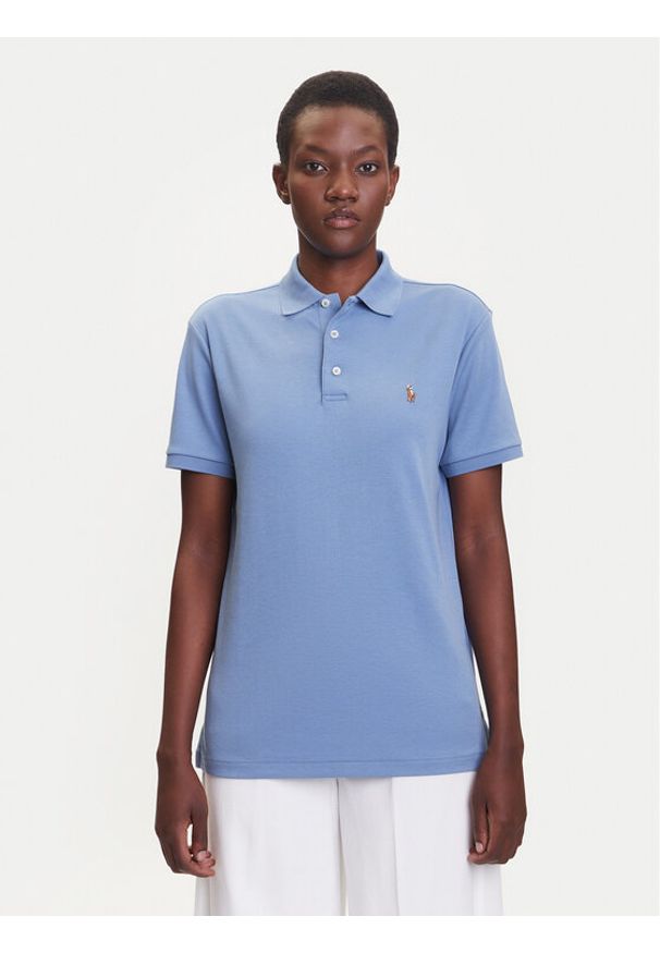 Polo Ralph Lauren Polo 710704319169 Niebieski Custom Slim Fit. Typ kołnierza: polo. Kolor: niebieski. Materiał: bawełna