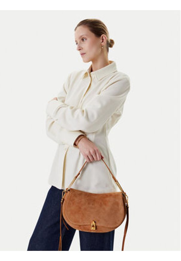 Coccinelle Torebka PQS Magie Suede Bim E1 PQS 18 03 01 Brązowy. Kolor: brązowy. Materiał: skórzane, zamszowe