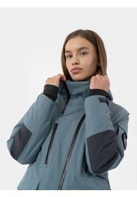 4f - Kurtka snowboardowa membrana 15 000 damska. Kolor: niebieski. Materiał: materiał, poliester. Sezon: zima. Sport: snowboard #2