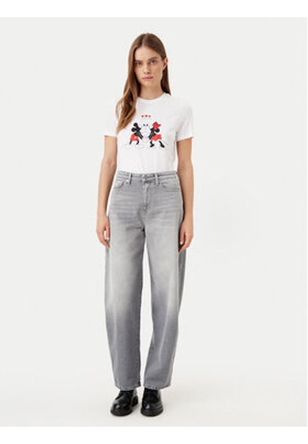 only - ONLY T-Shirt Mickey 15317991 Biały Regular Fit. Kolor: biały. Materiał: bawełna