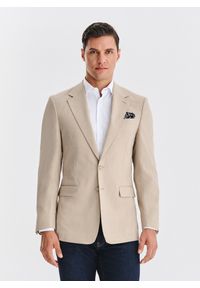 Pako Lorente - PAKO LORENTE – Beżowa marynarka męska. Kolor: szary, brązowy, beżowy. Materiał: wiskoza, poliester, elastan. Sezon: jesień #1