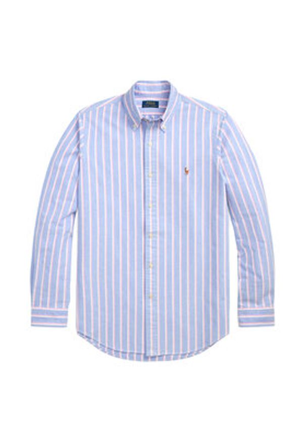 Polo Ralph Lauren Koszula 710928918002 Niebieski jasny Custom Fit. Typ kołnierza: polo. Kolor: niebieski. Materiał: bawełna