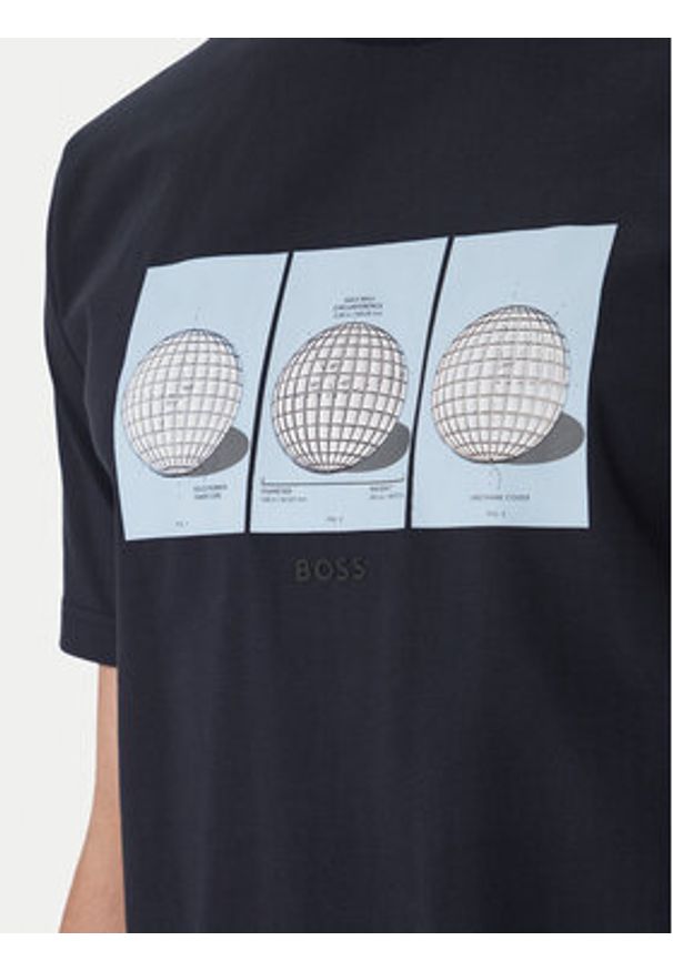 BOSS T-Shirt Terrace Photo 50559353 Granatowy Relaxed Fit. Kolor: niebieski. Materiał: bawełna