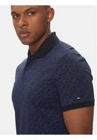 TOMMY HILFIGER - Tommy Hilfiger Polo Monogram MW0MW39218 Granatowy Regular Fit. Typ kołnierza: polo. Kolor: niebieski. Materiał: bawełna #3