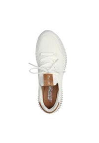 skechers - Buty do chodzenia męskie Skechers Bobs Geo City Dapper. Zapięcie: sznurówki. Kolor: biały. Materiał: syntetyk, tkanina, materiał. Szerokość cholewki: normalna. Sport: turystyka piesza