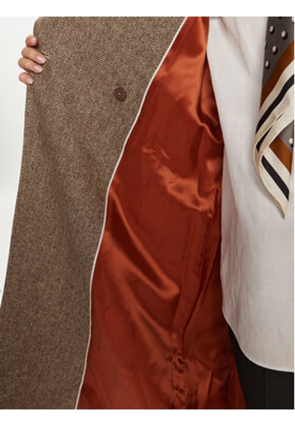 TOMMY HILFIGER - Tommy Hilfiger Płaszcz wełniany WW0WW43159 Beżowy Regular Fit. Kolor: beżowy. Materiał: wełna