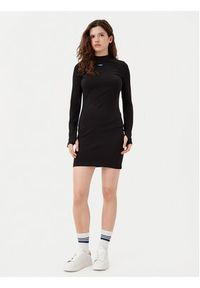 Hugo - HUGO Sukienka codzienna Nilla 50531138 Czarny Slim Fit. Okazja: na co dzień. Kolor: czarny. Materiał: bawełna. Typ sukienki: proste. Styl: casual #4