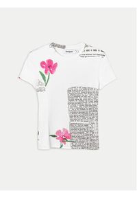 Desigual T-Shirt Mirna 24SWTK10 Biały Slim Fit. Kolor: biały. Materiał: syntetyk #3