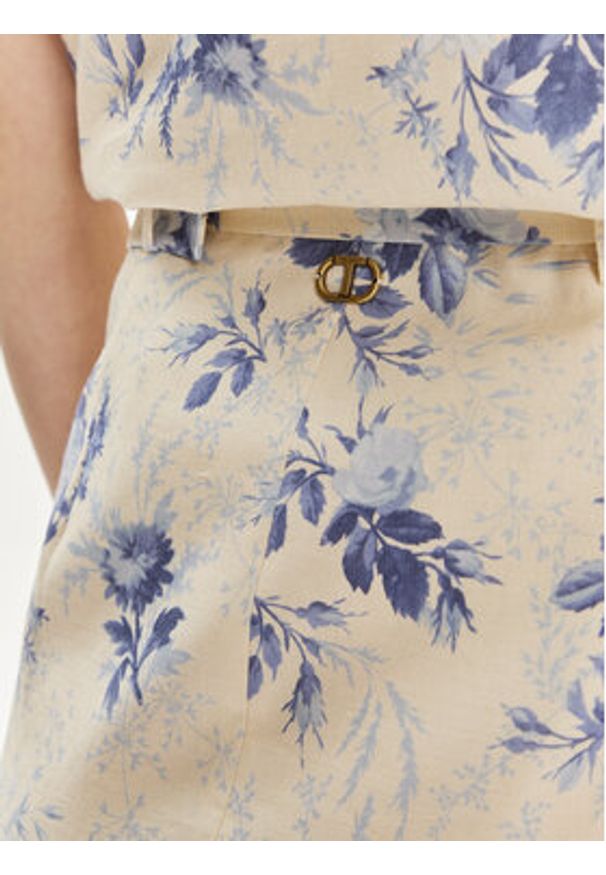 TwinSet - TWINSET Spódnica ołówkowa 241TT2425 Écru Regular Fit. Materiał: bawełna