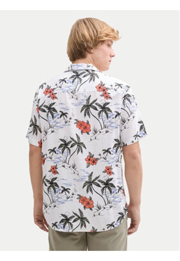 Tom Tailor Denim Koszula 1045191 Biały Relaxed Fit. Kolor: biały. Materiał: wiskoza, len