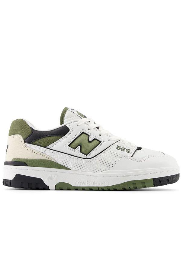Buty New Balance BB550DOB - białe. Okazja: na co dzień. Kolor: biały. Materiał: materiał, syntetyk, skóra, guma. Szerokość cholewki: normalna. Sport: turystyka piesza, koszykówka