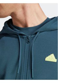 Adidas - adidas Bluza Future Icons 3-Stripes Full-Zip Hoodie IJ8878 Turkusowy Regular Fit. Kolor: turkusowy. Materiał: bawełna #9